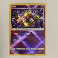 Radiant Alakazam 059/195 - Pokemon TCG Silver Tempest (2022) Shiny Holo Rare NM - Image 1