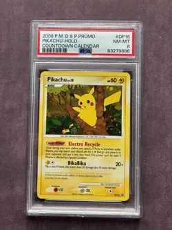 Pokemon PIKACHU DP16 HOLO COUNTDOWN CALENDAR Stamp Promo PSA 8 - Image 3