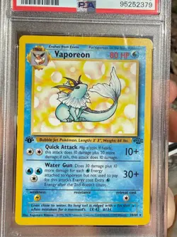 Vaporeon Non-Holo 28/64 Rare Pokemon Jungle 1st Edition PSA 9 - Image 3