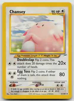 Chansey 31/105 Uncommon Neo Destiny Pokemon Unlimited Lightly Played - Image 1
