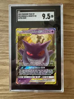 Pokemon TCG Gengar & Mimikyu GX Holo Ultra Rare Card Sun & Moon Team Up 53/181 - Image 1