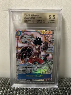 One Piece 🏴‍☠ Monkey D. Luffy OP11 118 Manga Alt Art 2025 Eng Bgs 9.5 - Image 1