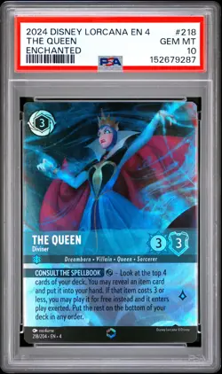 2024 DISNEY LORCANA EN 4-URSULA'S RETURN ENCHANTED THE QUEEN - DIVINER PSA 10 - Image 1