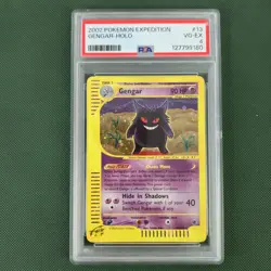 DOUBLE WHOLE SWIRL 💫 PSA 4 Gengar 13/165 Holo Expedition Nintendo Pokemon Card - Image 2