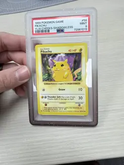 Pikachu Common Yellow Cheek Shadowless Base Set 58/102 PSA 9 Mint Pokemon - Image 1
