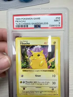 Pikachu Common Yellow Cheek Shadowless Base Set 58/102 PSA 9 Mint Pokemon - Image 2
