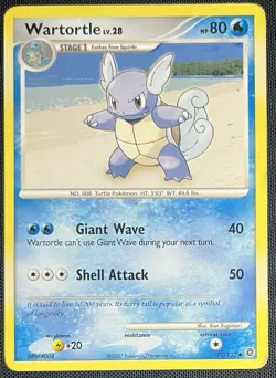 Wartortle 75/132 Pokemon English Diamond & Pearl Secret Wonders 2007 - Image 1