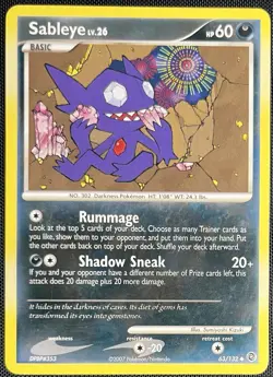 Sableye 63/132 Pokemon English Diamond & Pearl Secret Wonders 2007 - Image 1