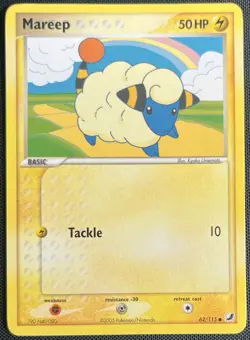 Mareep 62/115 Pokemon English Gold & Silver Unseen Forces 2005 - Image 1
