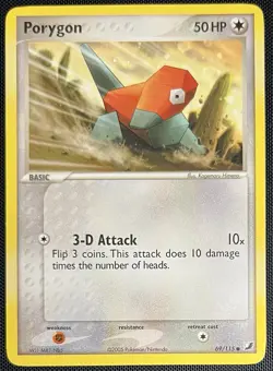 Porygon 69/115 Pokemon English Gold & Silver Unseen Forces 2005 - Image 1
