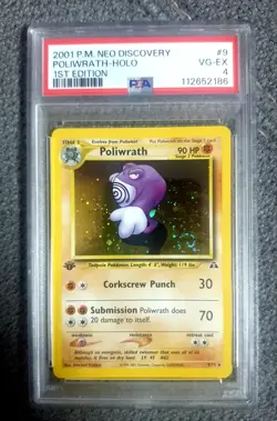 Poliwrath 1st Edition Holo Rare Neo Discovery 9/75 PSA 4 Pokemon - Image 1