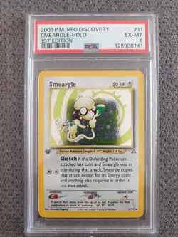 Smeargle / Farbeagle 1. Edition 11/75 PSA 6 Neo Discovery Holo Pokemon - Image 1