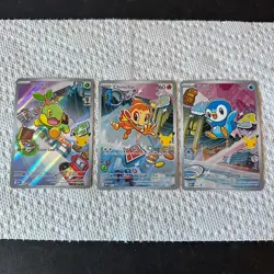 Pokemon First Partner Illustration Collection Series 1 Sinnoh Gen 4 Starters Set - Image 1