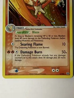 Blaziken 1/106 Holo Rare Pokemon EX Emerald M/NM - Image 3