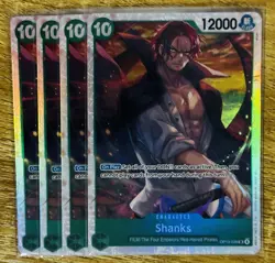 4 x One Piece TCG OP13-028 Super Rare (SR) Shanks NM English (Playset) - Image 1