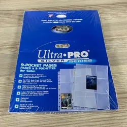 81442 ULTRA PRO SILVER SERIES TRADING CARD STORAGE 100 x 9-POCKET PAGES SEALED - Image 1