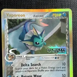Pokemon TCG Vaporeon Delta Species Holo Rare Card 18/113 - Image 2