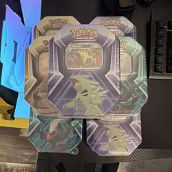 Pokemon 7x Tin Lot - Pokemon TCG Tyranitar Darkrai Slaking - Image 1