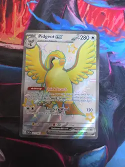 Pokemon Pidgeot EX TCG Card Paldean Fates 221/091 NM Condition - Image 1