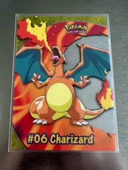 RARE Charizard Clear 1st Edition PC3 - 2000 Topps Pokemon TV Animation #06 LP - Image 1