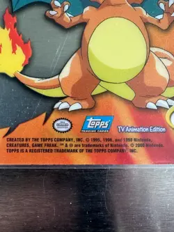 RARE Charizard Clear 1st Edition PC3 - 2000 Topps Pokemon TV Animation #06 LP - Image 3