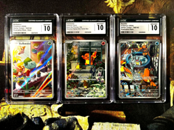 CGC 10 Gem Mint Graded Bulbasaur, Charmander and Squirtle Pokemon TCG 2023-2024 - Image 1