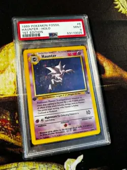 1999 POKEMON FOSSIL 1ST EDITION #6/62 HAUNTER holo PSA 9 TCG - Image 1