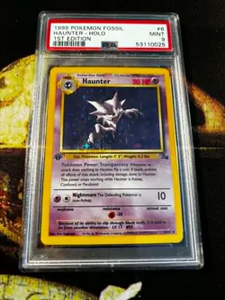 1999 POKEMON FOSSIL 1ST EDITION #6/62 HAUNTER holo PSA 9 TCG - Image 2