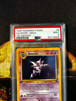 1999 POKEMON FOSSIL 1ST EDITION #6/62 HAUNTER holo PSA 9 TCG - Image 3