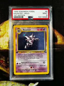 1999 POKEMON FOSSIL 1ST EDITION #6/62 HAUNTER holo PSA 9 TCG - Image 4