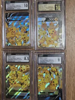 2021 Pokemon SWSH Celebrations Pikachu V Union Collection Set #139-142 CGC Vary - Image 1