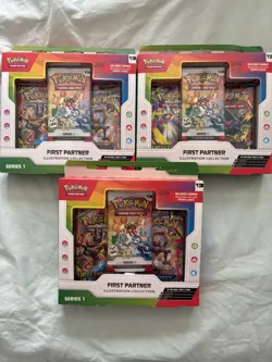 5 X Pokemon TCG: First Partner Illustration Collection: Series 1, Sealed In Hand - Image 1
