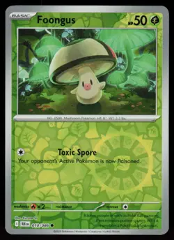 Foongus 010/086 Common Black Bolt Pokemon Reverse Holo Near Mint - Image 1