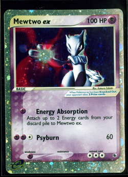 POKEMON CARD HOLO FOIL SWIRL 101/109 MEWTWO EX RUBY & SAPPHIRE HP/DMG SEE PICS - Image 1