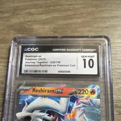 Pokemon Reshiram ex CGC 10 Journey Together 030/159 Double Rare Stamped Holo EN - Image 2