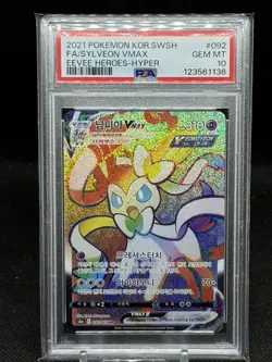 PSA 10 GEM MINT Korean Sylveon VMAX 092/069 Eevee Heroes Hyper Rare Pokemon - Image 1