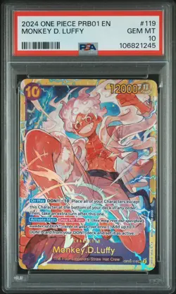 One Piece Monkey D. Luffy PRB01 SEC OP05-119 PSA 10 - Image 1