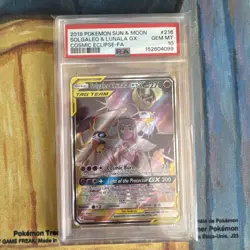 PSA 10 SOLGALEO & LUNALA GX 216/236 | Cosmic Eclipse Full Art Pokemon Card - Image 1