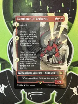 Summon: G. F. Cerberus (Borderless Rare) - Final Fantasy - NM - Rare - Mtg - Image 1