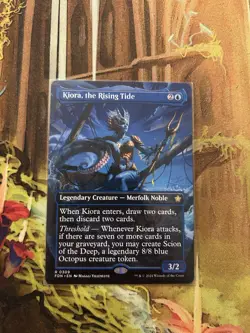MTG Kiora, the Rising Tide (Borderless) [Foundations] Near Mint​ - Image 1