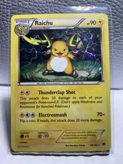 Pokemon Company Raichu 49/162 XY BREAKthrough Cracked Ice Holo Deck Exclusive - Image 1