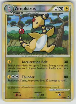 Ampharos 23/95 Rare Call of Legends Pokemon Reverse Holo Moderately Played - Image 1