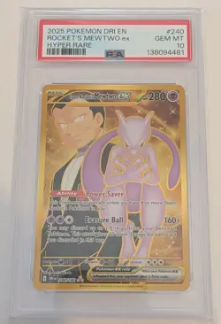2025 POKEMON MEWTWO DRI EN DESTINED RIVALS HYPER RARE EX PSA 10 - Image 1