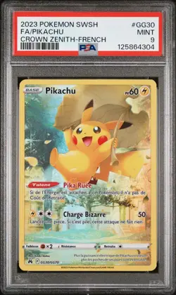 PSA 9 Pikachu GG30/GG70 Pokemon EB12.5 : Zenith Supreme - Francais - Image 1
