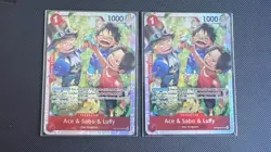 2x One Piece Carrying On His Will Ace & Sabo Luffy Super Rare #OP13-007 - Image 1