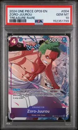 PSA 10 2024 ONE PIECE OP09 EMPERORS IN NEW WORLD TREASURE RARE ZORO-JUUROU TR - Image 1