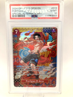 One Piece 2024 OP08-TWO Legends Special Alternate Art #013 Portgas D. Ace PSA 10 - Image 1