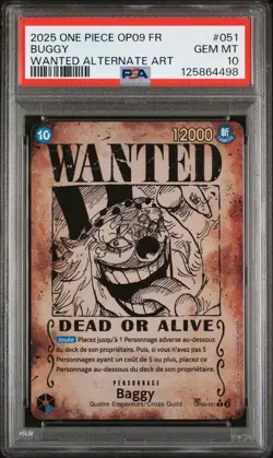 PSA 10 Baggy Wanted OP09-051 One Piece OP09 : Les Nouveaux Empereurs - Francais - Image 1
