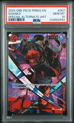 2025 ONE PIECE PRB02-PREM BOOSTER -ONE PIECE CARD THE BEST- VOL.2 SHANKS PSA 10 - Image 1