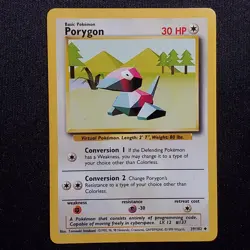 Porygon 39/102 Uncommon Base Set Unlimited Pokemon Moderately Played - Image 1